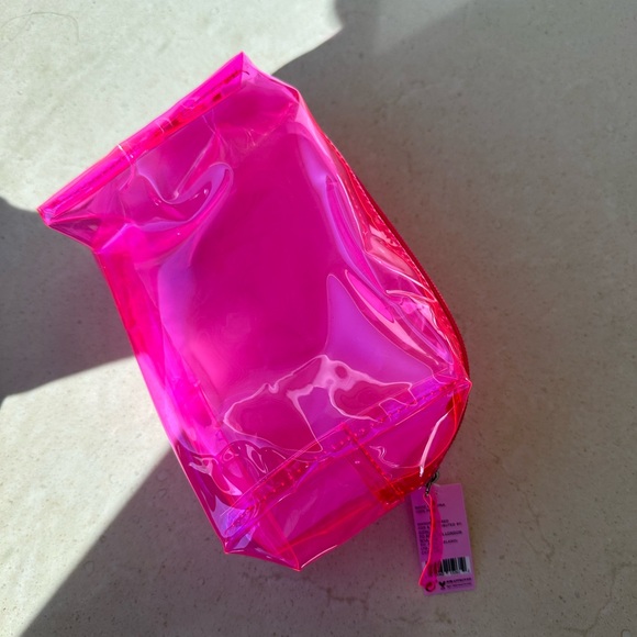 Nwt holler & glow neon pink cosmetic pouch.  Great color! - Picture 2 of 3